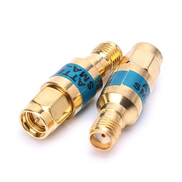 3Pcs 20DB 2W 0-6GHz Golden Attenuator SMA-JK Male to Female RF Coaxial Attenuator