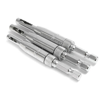 3pcs HSS Self Centering Hinge Drill Bit Holes Wood Working Reaming Tool Countersink Drill Bit