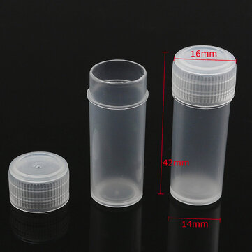 50PCS 5ml Plastic Sample Small Bottle Vial Storage Container Test Tube for Lab