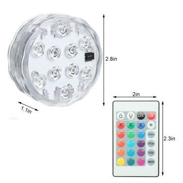 Waterproof IP68 Submersible RGB LED Underwater Light Remote Control Fountain Swimming Pool Lamp