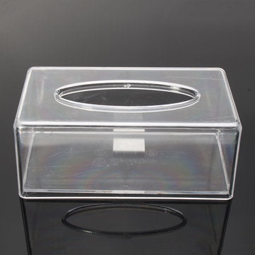Acrylic Clear Transparent Tissue Box Cover Rectangular Holder Paper Storage Case