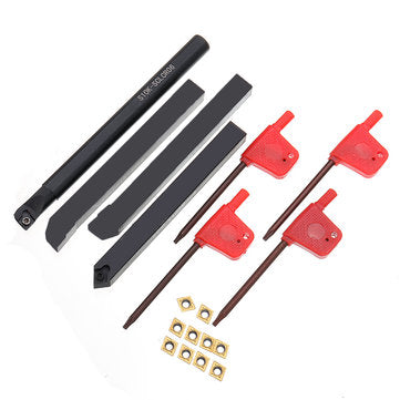 Drillpro 10mm Shank Lathe Turning Tool Holder Boring Bar with 10pcs CCMT060204 Carbide Inserts