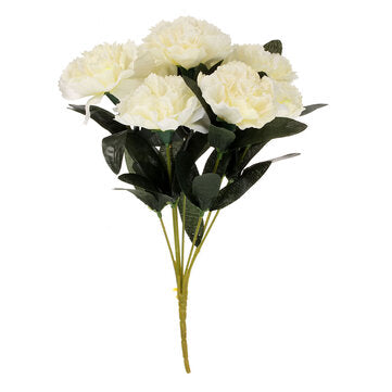 7 Heads Artificial Silk Carnation Flower Bouquet Home Party Wedding Room Decorations (COLOR.: WHITE)