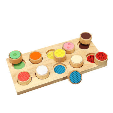 Wooden Touch and Match Sensory Board Montessori Touch Early Educational Puzzle Toys Provide Various