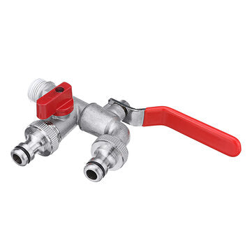 1/2 Inch S60x6 IBC Brass Water Tank Adapter Double Head Tap Outlet Replacement Valve Fitting for Gar