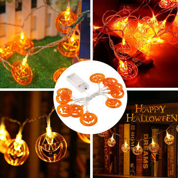 1.5M LED Pumpkin Fairy Lights Indoor/Outdoor Party Halloween Home Decor