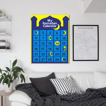 Ramadan Felt Hanging Calendar Felt Advent 30 Days Countdown Calendar Home Office Decor For Kids Gift