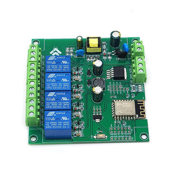 5Pcs AC/DC Power Supply ESP8266 WIFI Four-way Relay Module ESP-12F Development Board Secondary Devel