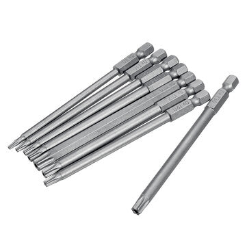 8pcs T8-T40 100mm Magnetic Torx Screwdriver Bits Set 1/4 Inch Hex Shank Screwdriver Bits