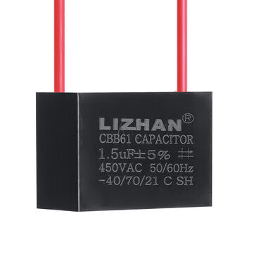 10pcs CBB61 450V 1.5uf Starting Capacitance AC Fan Capacitor CBB Motor Run Capacitor 450V 1.5F