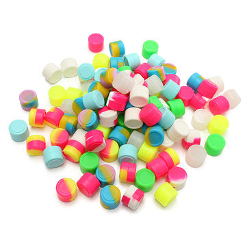 100 Pcs 2ML Colorful Round Silicone Non Stick Concentrate Containers Jar Storage Box
