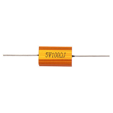 6pcs RX24 5W 100R 100RJ Metal Aluminum Case High Power Resistor Golden Metal Shell Case Heatsink Res