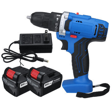 48V 1500RPM Electric Hammer Drill Cordless 28N.m LED Screwdriver W/ 1pc o... (BATTERY: TWOBATTERIES)