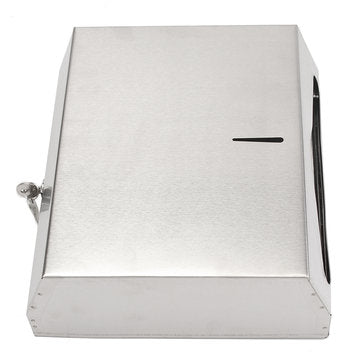 Stainless Steel Compact Hand Towel Paper Shelf Holder Dispenser With Lock Washroom Use