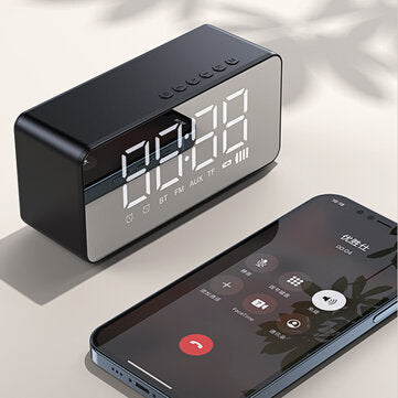 USAMS US-YX007 BT 5.0 Multi-functional Alarm Clock Wireless Speaker Support BT 5.0/TF Card/AUX Play
