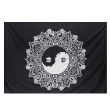 YingYang Mandala Tapestry Wall Hanging Indian Hippie Tapestry Mulit-functional Picnic Mat Bath Cloth