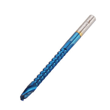 Drillpro 6Pcs 3-8mm Blue Nano Coated Grooving Drill HSS Woodworking Drill Bit Plastic Metal Hole Gro