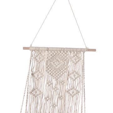 Wall Hanging Tapestry Rope Shelf Bohemian Handmade Wooden Floating Shelves Rack Home Office Decor Or