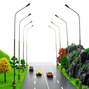 5pcs Model Railway Warm White HO Scale Lamps Post Street Light Single Head Toy (TYPE: 2)