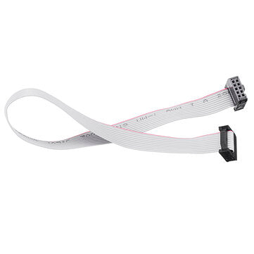 10Pcs 2.54mm FC-10P IDC Flat Gray Cable LED Screen Connected to JTAG Download Cable