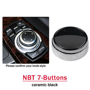 Car Multimedia Button Knob Cover For BMW NBT 7-Buttons (COLOR.: BLACK)