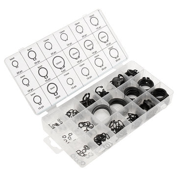 Suleve MXMR1 300Pcs 3-32mm Assorted External Circlip Snap Ring C-Clip Repairs Parts Case Box