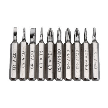 Drillpro 10pcs 4mm CR-V Screwdriver Bit Set Phillips Slotted Torx Batch Head Bit Mobile Phone Repair