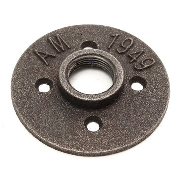 2pcs 3/4 Inch Black Malleable Iron Floor Flange Fitting Pipe NPT Antique Wall Flange Seat