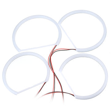 4PCS 131+146mm Cotton Light White LED Angel Eye Halo Ring Headlights For BMW E46