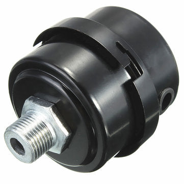 Black Metal 3/8BSP 16mm Thread Dia Air Compressor Intake Filter Muffler Silencer
