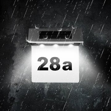 Solar Address Number Signage LED Solar House Number Light with Light Control Induction Home Lighting