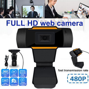 Bakeey 480P Web Camera Computer Camera USB 2.0 3.5mm AUX Plug 300,000 Pixels PC Camera Built-in Micr