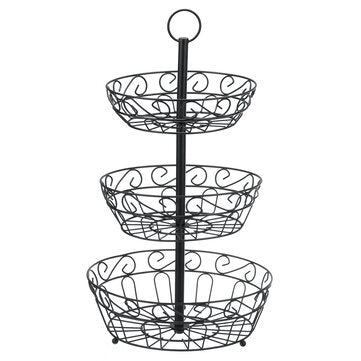 Three-layer Fruit Basket Holder Large Capacity Fruit Basket Bowl Durable Cake Snacks Storage Stand