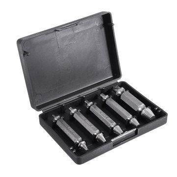 Drillpro 5pcs HSS Double Side Damaged Screw Extractor Out Remover Bolt Stud Tool