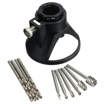 Drillpro Drill Carving Locator 4pcs 3mm Twist Drills and 6pcs Wood Milling Burrs For Rotary Tools