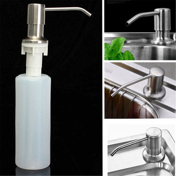 350ML Kitchen Bathroom Sink Liquid Soap Dispenser Cleanser Essence Hand Sanitizer Brushed Nickel Hea