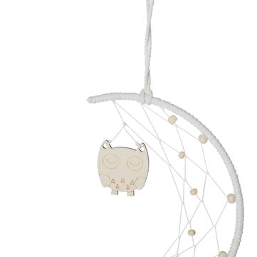Handmade Crochet Lace Tapestry Moon Owl Woven Tassel Wall Decoration Decor Hanging Tapestry Home Wed