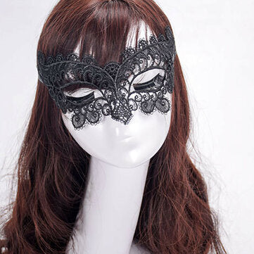 Lace Women Eye Face Mask Masquerade Party Ball Prom Halloween Costume Party Masks Eye Face Mask - Bl