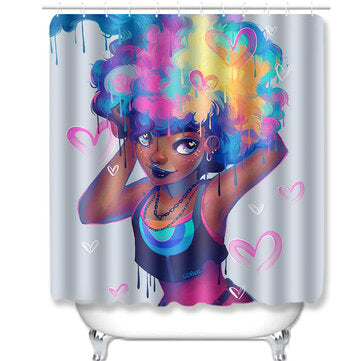 Waterproof Bathroom Shower Curtain Non-Slip European Marine Starfi... (MAT PACKAGE: 1*SHOWERCURTAIN)