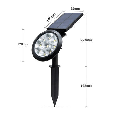 Solar Garden Light Spot Outdoor 9 LED Garden Lawn Landscape Path Wall Lamp Waterproof for Home Garde