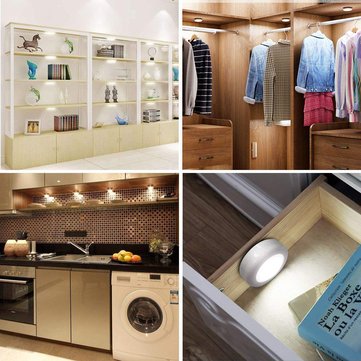 5Pcs LED Wireless Remote Control Night Light 12 Colors Wardrobe Lamp Cabinet Light