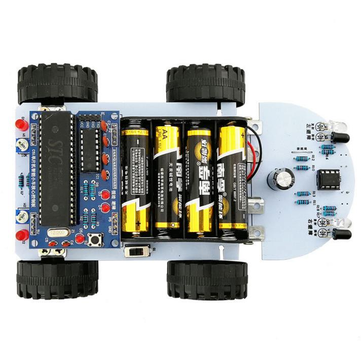 C51 DC 6V Intelligent Tracking Obstacle Car DIY Kit with Two Single Axis Gear Motor Drives