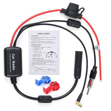 Universal DAB+ FM Car Antenna Aerial Splitter Cable Digital Radio Amplifier with SMA Connector