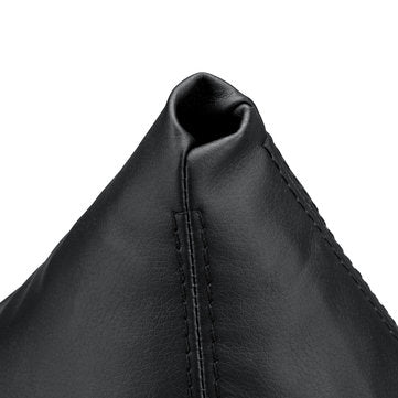 PU Leather Gear Stick Shift Knob Cover Gaiter Boot Sleeve Black For BMW 3 Series E46