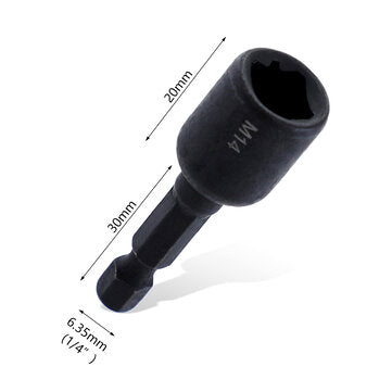 Drillpro 7Pcs M4-M14 Screw Tap Socket Adapter 1/4 Inch Hex Shank Machine Tap Square Driver Thread Ta