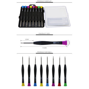 BEST 8801A 8 in 1 Magnetic Combination Screwdriver Set Straight Cross-Screwdrivers T3 T4 T5 T6