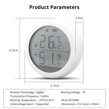 Zemismart Tuya ZB Temperature and Humidity Sensor with LCD Screen Display Real Time Monitor Smart Ho