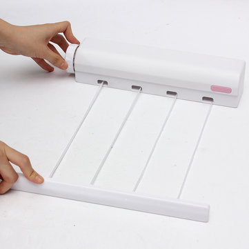 Wall Mounted Indoor Washing Clothes Shoe Laundry 3.2m 4 line Airer Dryer Retractable