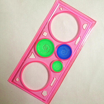 1 Piece Multi-functional Spirograph Geometric Painting Template Ruler Design Ruler D... (COLOR: RED)