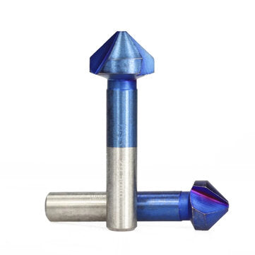 Drillpro 6Pcs 6.3-20.5mm 90 Degrees 3 Flutes Countersink Drill Bit Nano Blue Coated Chamfer Cutter H